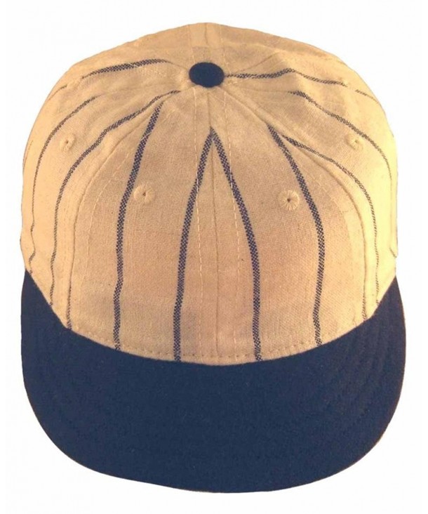 Ideal Cap Co. Pinstripe Brooklyn Style Vintage Baseball Cap Cap Circa 1910 - White/navy - CI11MMJXZD3