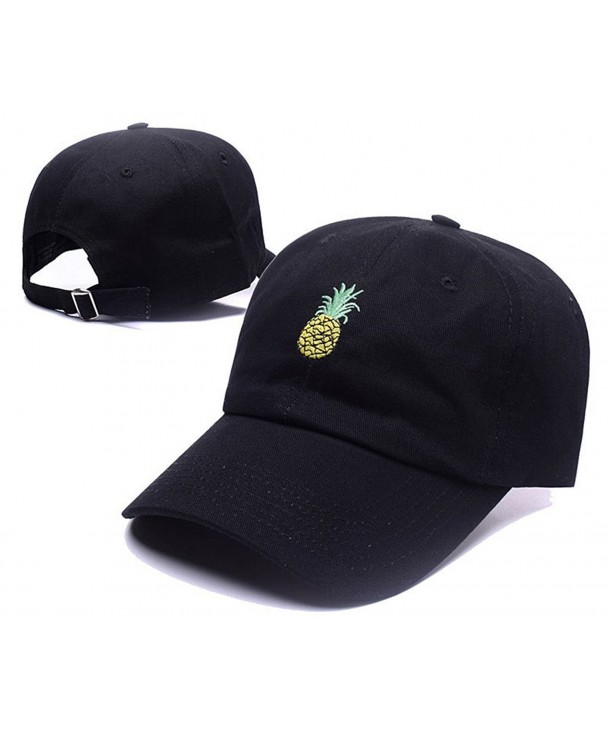 Pineapple Hat Baseball Cap Polo Style Unconstructed Dad Hats - Black - CM184DNGMH3