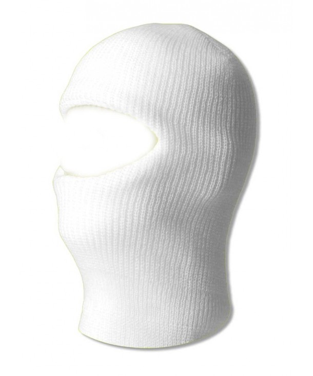 TopHeadwear One 1 Hole Ski Mask - White - CA11BNPOYI7