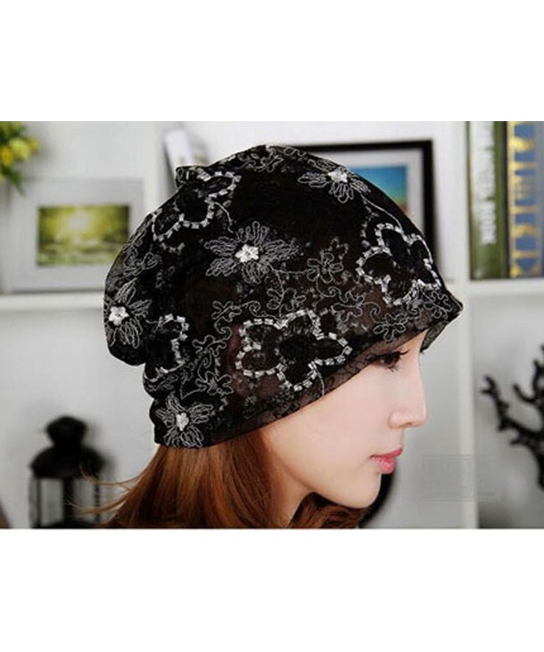 BW Fashion Chemo Hats and Scarves Turban Soft Beanie For Cancer Patients Summer - Black - CT120L65Z7H