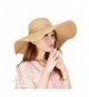 Dreamowl Wide Brim Straw Beach Sun Hats For Women Foldable Roll up Packable UV Protection - Khaki - C71820NSL7D