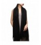 Winter Cashmere Wool Scarf Shawl- Oversized Wrap Scarves For Women FURTALK Designed - Black - CD17XWDAAMQ