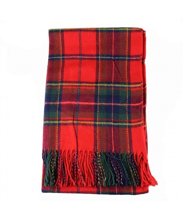 Creazy New Women Winter Infinity Blanket Oversized Shawl Plaid Check Tartan Scarf Wrap - Red - CN127QACF37