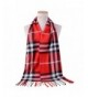 Spring fever Classic Plaid Noble Style Cashmere Feel Winter Warm Tartan Scarf - Red White - CM12O58B868