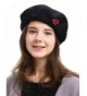 HH HOFNEN Classic Womens French Berets 100% Wool Fall Winter Beret Beanie Hat - Heart-black - CJ187IQOA08