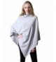 100% Organic Cotton 5-Way Knit Poncho Sweater Pullover Topper Wrap Cardigan (12 COLORS) - Light Grey - CA1886W7W4M