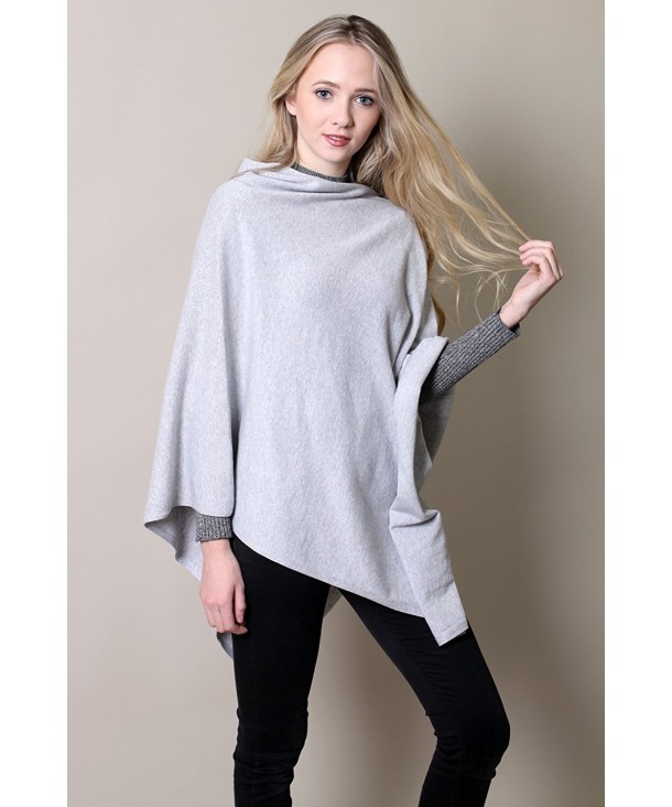 100% Organic Cotton 5-Way Knit Poncho Sweater Pullover Topper Wrap ...