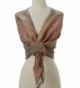 Tan's Double Layered Gold Thread Reversible Peacock Pashmina Scarf Shawl Wrap - Baby Pink & Taupe - CA12MY79LGC