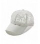 Hatsandscarf CC Exclusives Cotton Lace with Solid Brim Baseball Cap (BA-53) - White - C117X3L6MDR
