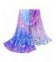 XUANOU Women Design Bright-coloured Printed Silk Soft Chiffon Shawl Wraps Scarf - Blue - CM12MNX2XGH