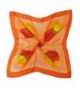 Women Summer Fashion Soft Silk Wrap Scarf Square Stole 40" x 40" - Orange and Red - CL12MXWG51Q