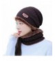 Slouchy Beanie Hat Women Lined Thick Knitting Wool Skull Cap With Neck Gaiter - Brown - CY189C0RMOK