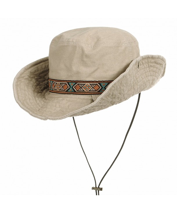 WITHMOONS boonie Bush Hat Aztec Pattern Wide Brim Side Snap KR8752 - Ivory - CV184S9USR7