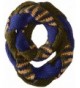 D&Y Women's Braided Stripe Knit Loop Infinity Scarf - Navy - CI11WD3WR87
