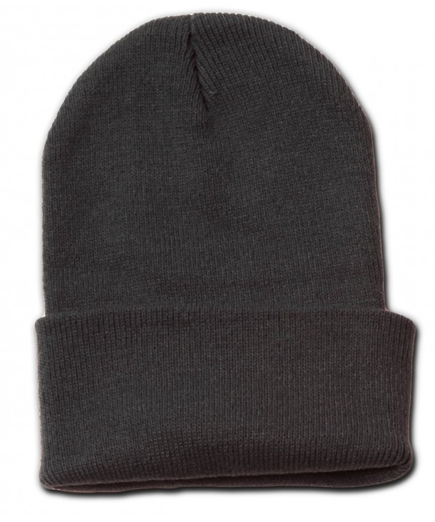 TOP HEADWEAR Long Cuff Beanie Cap - Charcoal - C2112I1PC3B