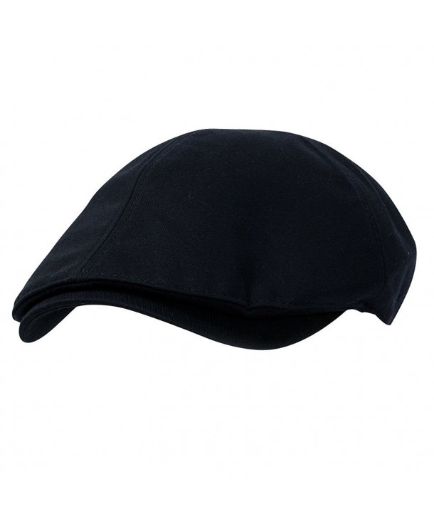 ililily Cotton Flat Cap Cabbie Hat Gatsby Ivy Cap Irish Hunting Hat Newsboy - Black - CT119BSJZ19