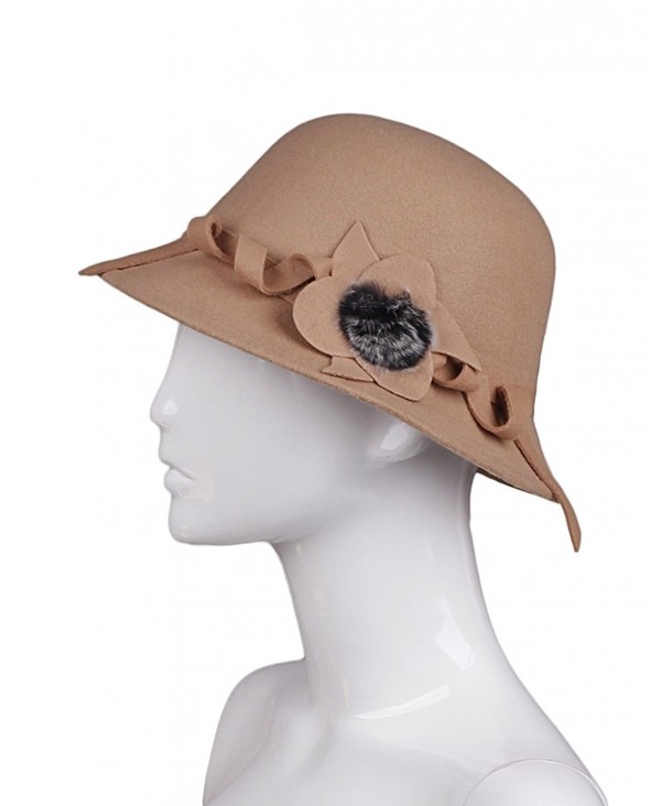 Aurora Wide Large Brim Sun Protection Spring Bowknot Hat For Women - Khaki Cloche-2 - CU17YCHKDL6