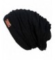 Women's Casual Knit Multi Purpose Winter Thick Warm Slouchy Headwrap Beanie Cap Hat - Black - CZ12506G1BR