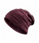 ONSON Trendy Warm Winter Slouchy Stretch Cable Knit Beanie Oversized Slouch Hat - Stay Warm & Stylish - Red - C8188DMOW9E