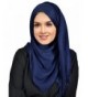 Hana's Womens Solid Pashmina Rayon Hijab Scarf One Size - Metalic Grey - CS12O7TEYN7