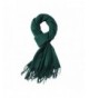 SUNDAYROSE Blanket Scarves Womens Winter Warm Oversized Cashmere Feel Tassel Solid Wrap Shawl - Dark Green - C3187OR2467