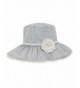 Dahlia Women's Summer Sun Hat - Lace Flower Shapeable Edge Bucket Hat - Blue Gray - CO11L1P6O9L