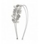 Lux Accessories Bride Bridal Floral imitation Pearl Statement Headband - CR12GHFT2UR