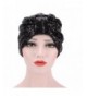Qingfan Women Solid Pre Tied Cancer Chemo Hat Beanie Scarf Turban Head Wrap Cap - Black - CZ185N6WLOE