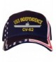 Spiffy Custom Gifts USS Independence CV-62 Stars & Stripes Baseball Cap Navy - C912LC86IDN