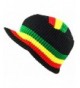 MM Rasta Visor Beanie Skull Cap Stripe Jamaica Reggae Black - CO11RJJZOLR