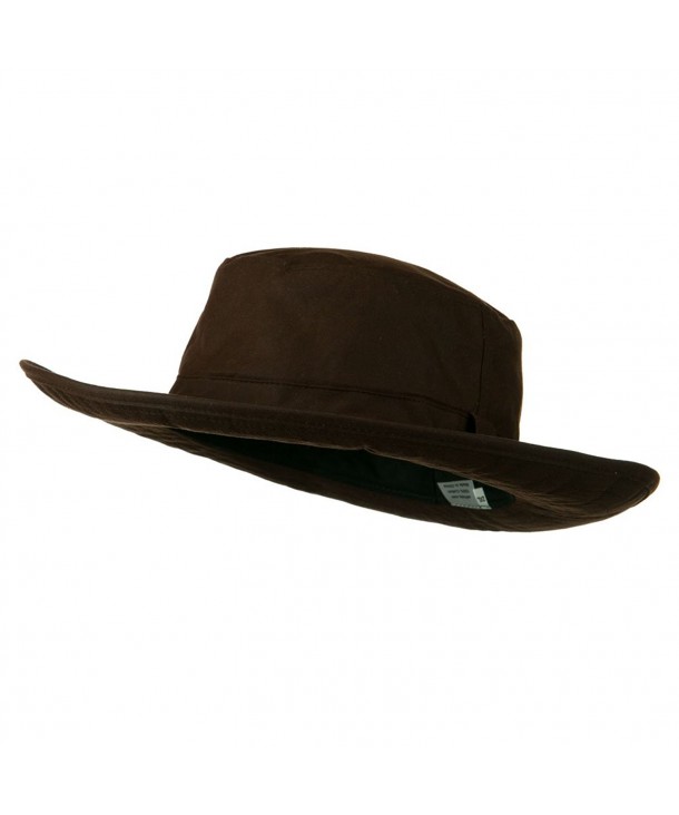 E4hats Extra Size Waxed Canvas Western Hat - Brown - C611BKA246N