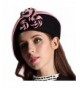 June's Young Ladies 100% Wool Beret Warm Felt Hats&caps Floral(black/pink) - CU11SG7NS0F