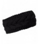 KMystic Plain Braided Winter Knit Headband - Black - CN11OQ1E53T