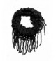 Women's Fashion Knit Infinity Scarves with Fringe - Black - C318064G330
