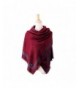 Scarf Women Fleece with Thin Fringes. Solid Color Wrap Mother's DAY - Wine Red & Grey - CN12O7KIYMF