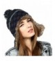 Kenmont Women Winter Cute Faux Fur Thicken Acrylic Knit Earflap Hat Beanie Cap (Navy Blue) - C9185SHY2SN