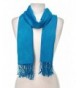 Gift Packaged Noble Mount Solid Plain Pashmina Scarf with a Complimentary Gift - Turquoise Blue - CB1135EEN7L
