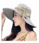 FakeFace Women's Anti-UV Sun Protective Wide Brim Floppy Floral Sun Hat UPF 50+ - Gray - CN12I2UI3N7