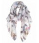 GERINLY Scarf Wrap - Colorful Feathers Print Shawls Womens Soft Scarves - Light Grey - CB185HYSKOI