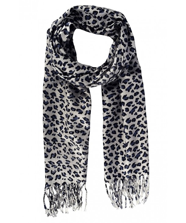 Peach Couture Animal Leopard Print Sheer Scarves Summer Shawls Wraps Fringes - Gray - CT12ER2ATQH