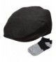 Men's Summer Newsboy Flat Ivy Hat With Summer Low Cut Sock. - Black - CH12IJARCJP