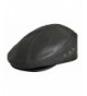 Genuine Made In The USA Leather IVY Flat Cap - Black - CB119EBLQGF