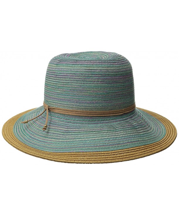 San Diego Hat Company Women's 4-Inch Mixed Braid Sun Brim Hat - Teal - CJ126AOR2BZ
