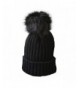 DRMAO Women Winter Warm Knit Hat Wool Snow Ski Caps With -Y081 - Black - CY188UIXUCH