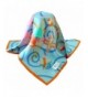 Grace Scarves 100% Silk Scarf- Petite Square- Charmeuse - Prance With the Wind- Blue - C811BXVC16D