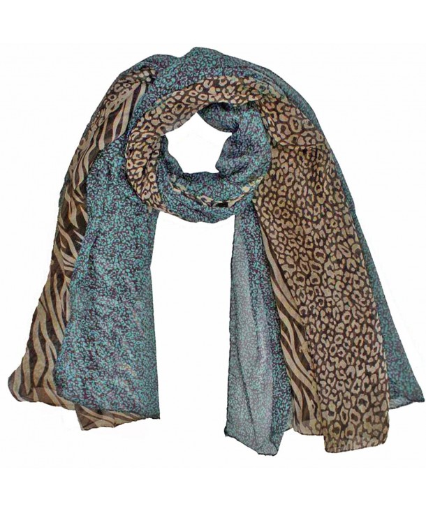 Chiffon Animal Print Sheer Scarf - Brown - CE1193CIO3D