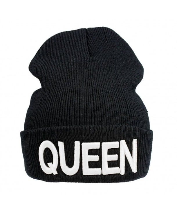 GGG 1Pc King and Queen Fashion Black Couples Lovers Warm Knitted Beanie Hats - Queen - CQ12O2VLE2Y