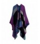 Ladies/Women's Winter Reversible Oversized Wrap Poncho Cape Shawl Cardigans - Purple-16034 - CY12LY37U6P