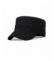 Fasbys Cotton Flat Top Peaked Baseball Twill Army Millitary Corps Hat Cap Visor - Black - CJ12NYOUPCE
