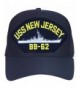 USS New Jersey BB-62 Baseball Cap. Navy Blue. Made in USA - CW12O4QY9MC
